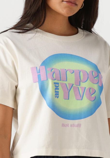 HARPER & YVE T-shirt HOTSTUFF-SS CROPPED Écru - large