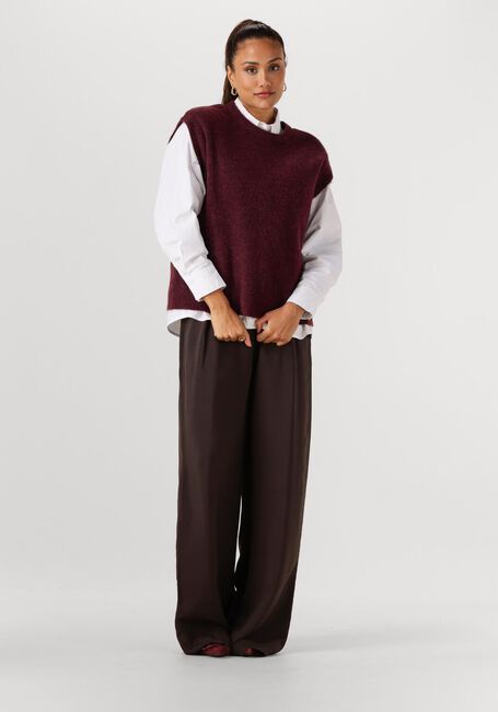 BY-BAR Pantalon large UMA SATIN STRIPE PANTS en marron - large