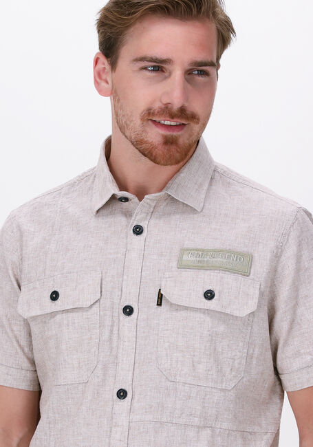 PME LEGEND Chemise décontracté SHORT SLEEVE SHIRT CTN LINEN FIL A FIL en beige - large