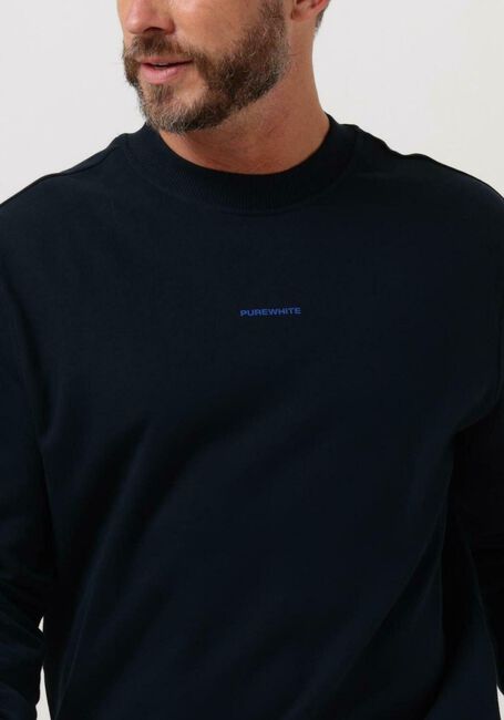 Donkerblauwe PUREWHITE Sweater CREWNECK WITH THE NEW ORDINARY PRINT ON BACK - large