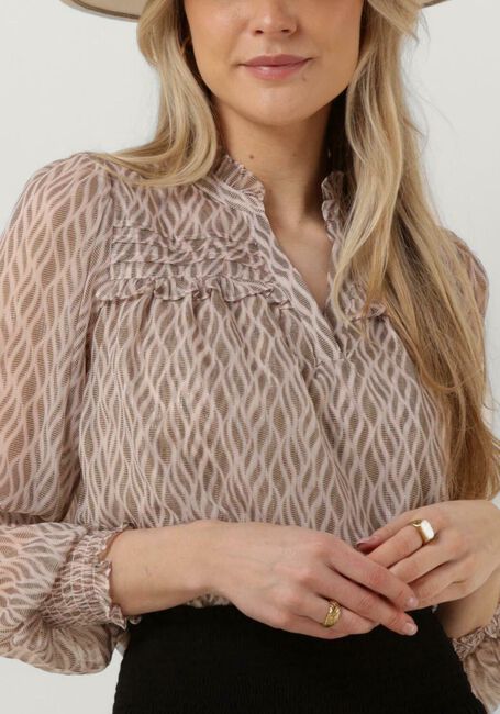 Beige NEO NOIR  RHIA GRAPHIC FIRE BLOUSE - large