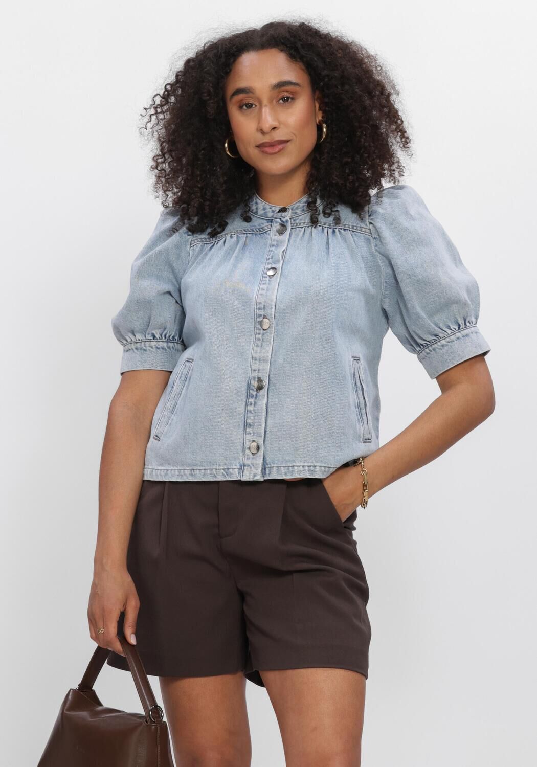 Lichtblauwe CO'COUTURE  ASJACC DENIM BLOUSE - large