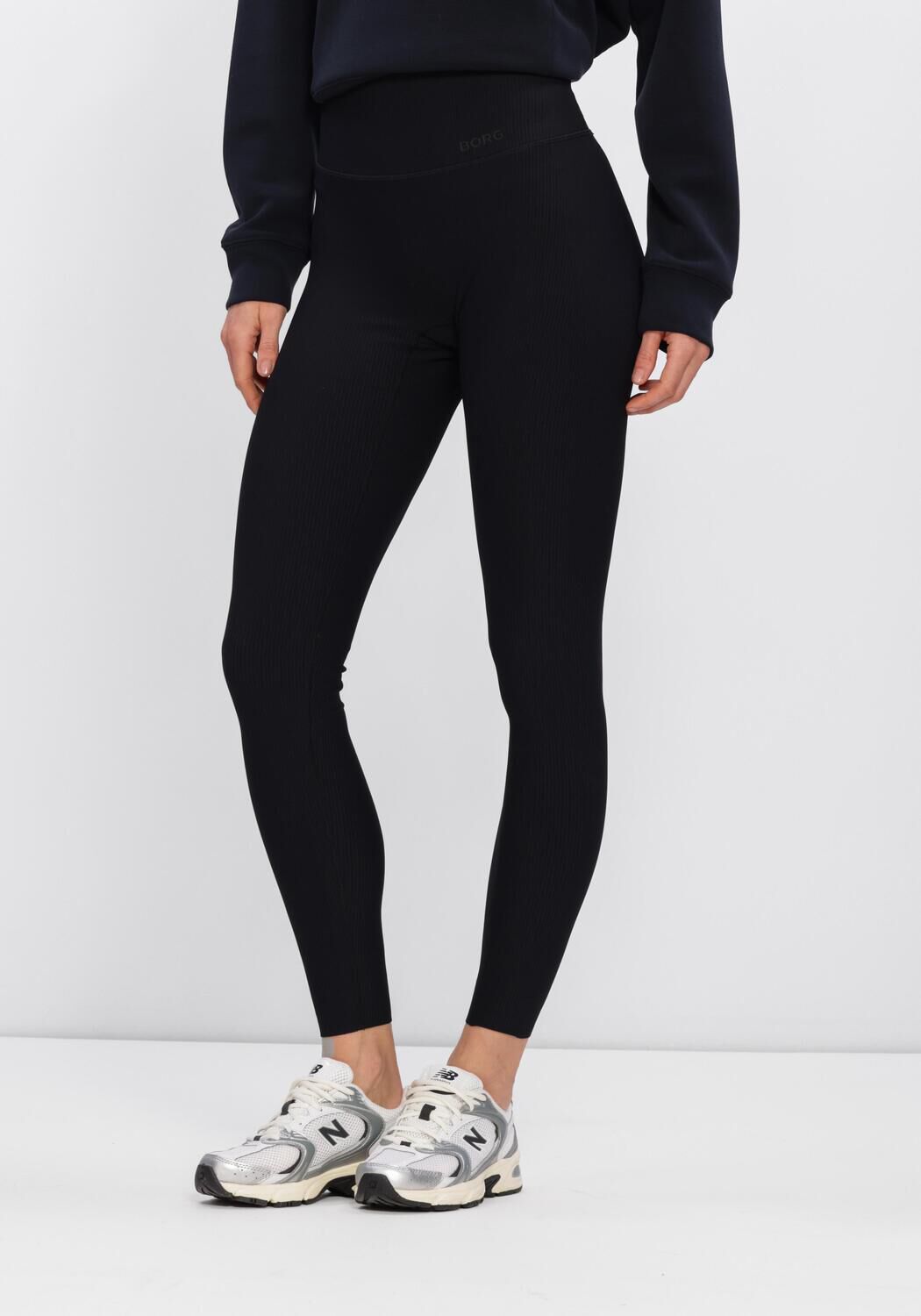 Zwarte BJORN BORG Broeken/jumpsuits STUDIO RIBBED TIGHTS - large