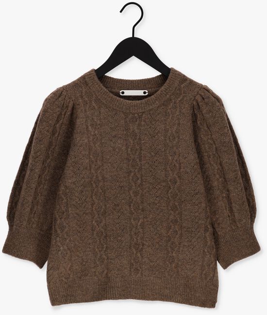 CO'COUTURE Pull PIXIE POINTELLE KNIT en taupe - large