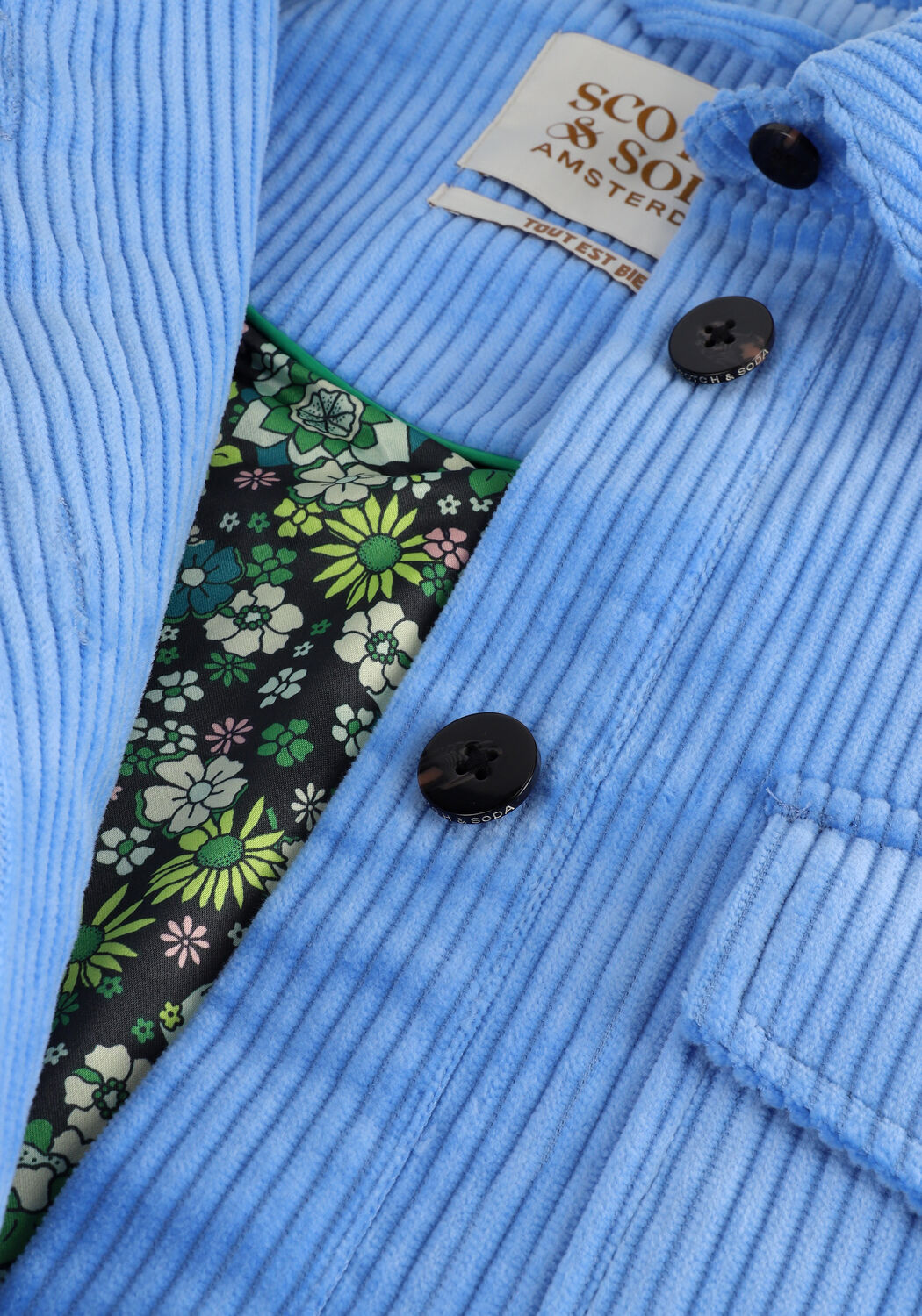 Blauwe SCOTCH & SODA  RELAXED FIT ORGANIC COTTON COR - large