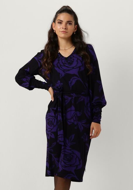 JANSEN AMSTERDAM Mini robe VBF501 JERSEY PRINT DRESS WITH V-NECK en violet - large