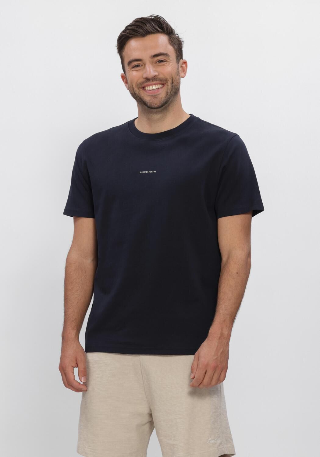 Donkerblauwe PURE PATH T-shirt MANSION T-SHIRT - large