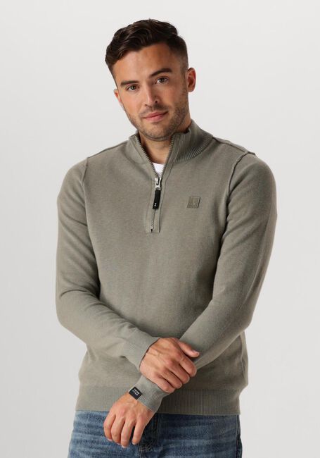 Groene BUTCHER OF BLUE Trui CLIFDEN HALFZIP - large