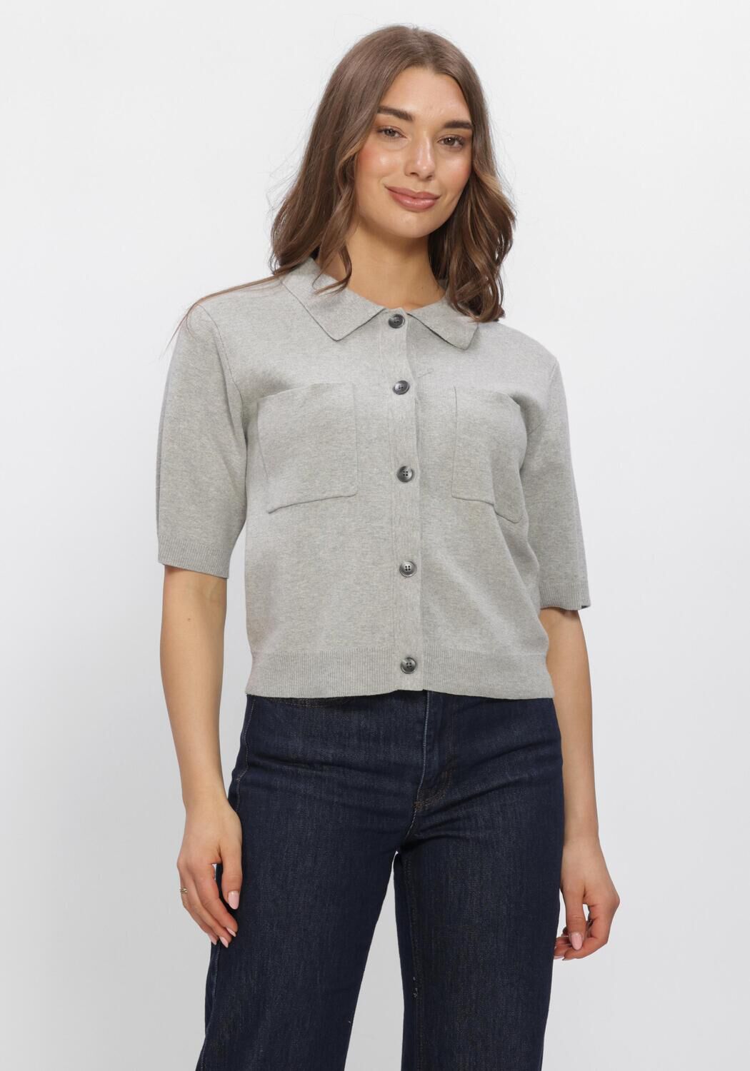 Grijze MY ESSENTIAL WARDROBE Vest MWSTINO KNIT CARDIGAN - large