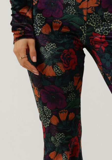 COLOURFUL REBEL Pantalon évasé JOLIE BIG FLOWER VELVET FLARE PANTS en multicolore - large
