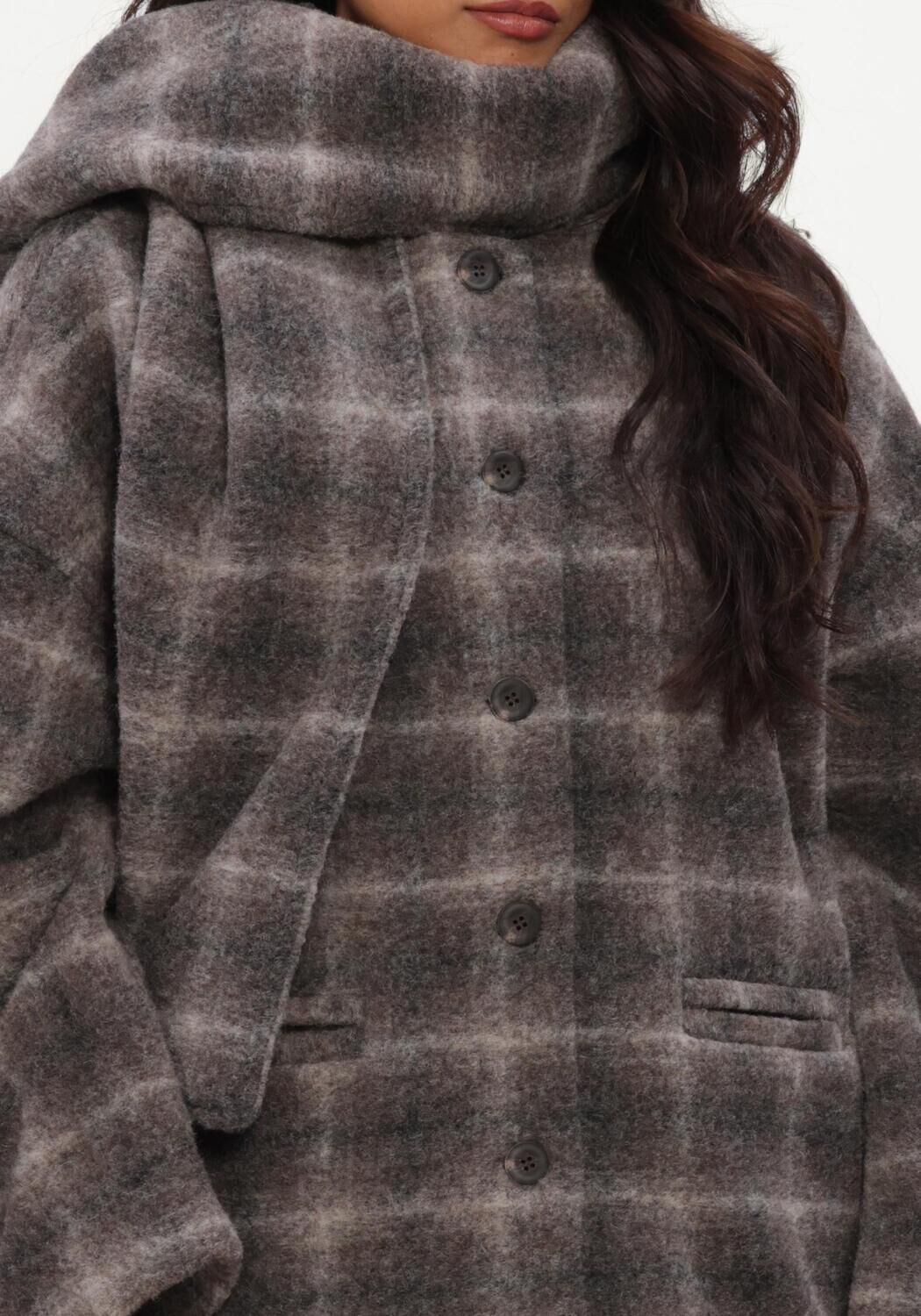 OBJECT Manteau OBJMAISE L/S LO SCARF JACKET NOOS Gris fonc&eacute; - large