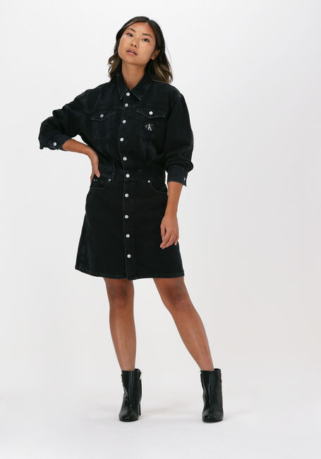 Zwarte CALVIN KLEIN Mini jurk A-LINE DENIM JACKET DRESS - large