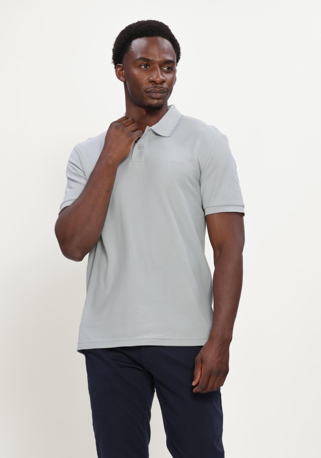 Lichtgrijze BOSS ORANGE Polo PHOENIX - large