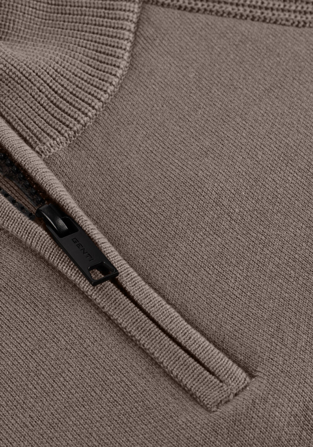 GENTI Pull TURTLE ZIP en taupe - large