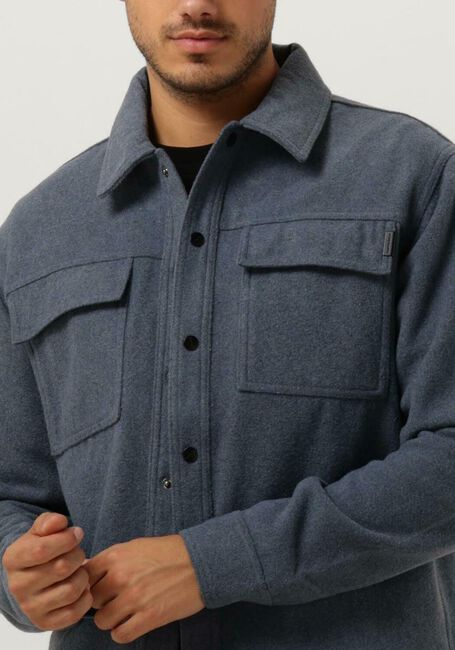 Blauwe PUREWHITE Overshirt WOOL LOOK OVERSHIRT WITH POCKET AT FRONT - large