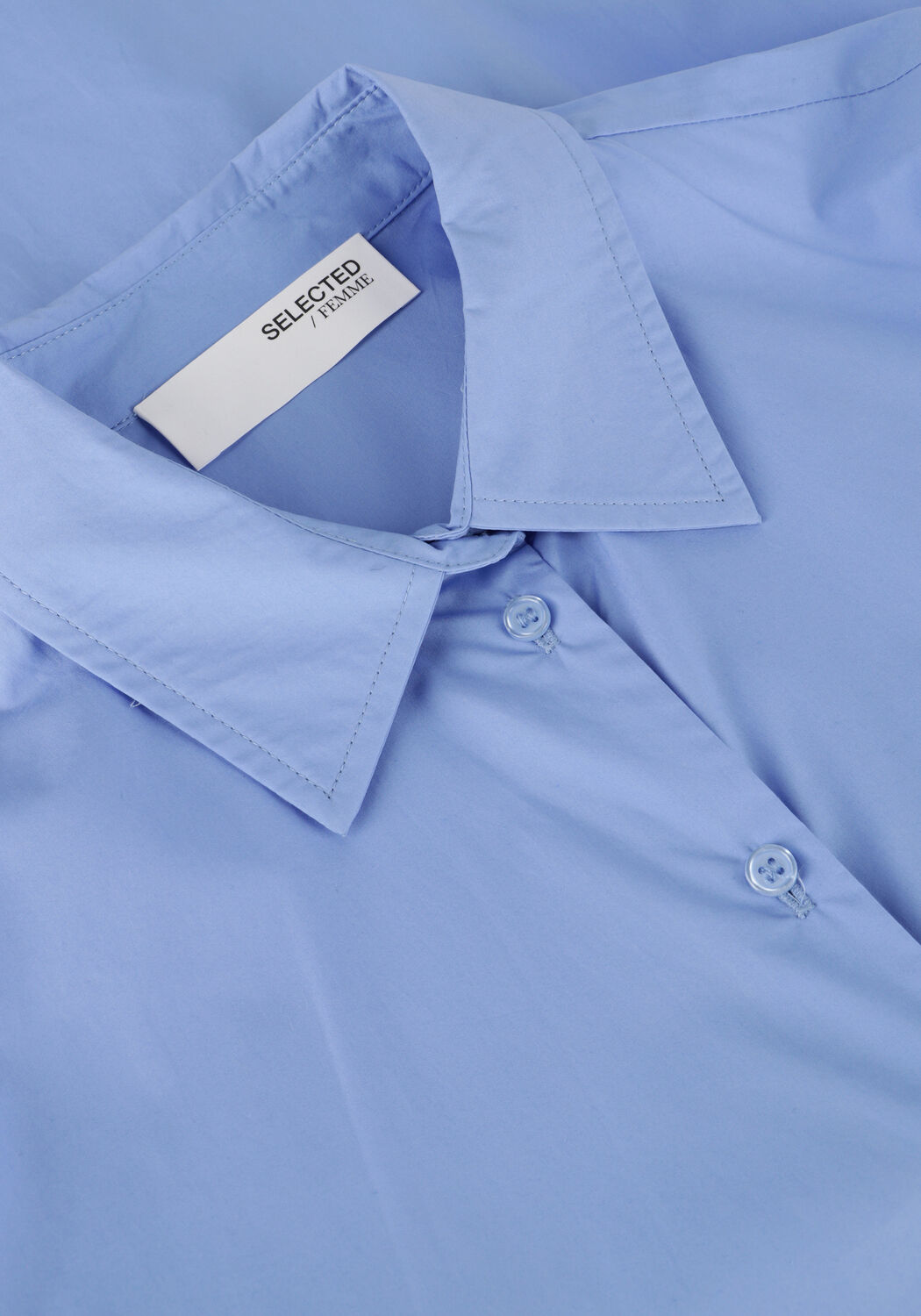 Lichtblauwe SELECTED WOMEN Midi jurk SLFAVIANA LS MIDI WRAP DRESS - large