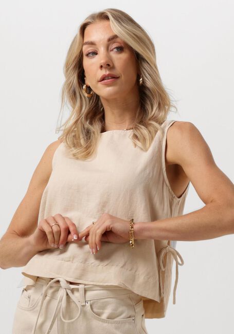 NEO NOIR Haut SVETLANA LINEN TOP en beige - large
