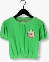 CARLIJNQ T-shirt BASIC - PUFFED HSORT SLEEVE WITH EMBROIDERY en vert - medium