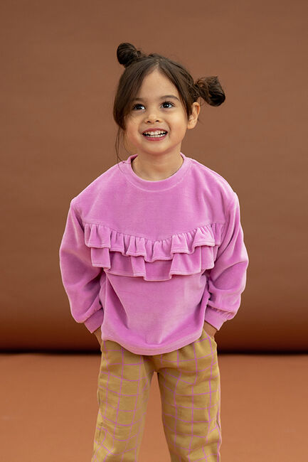 Sproet & Sprout Chandail VELVET SWEATSHIRT RUFFLE en rose - large