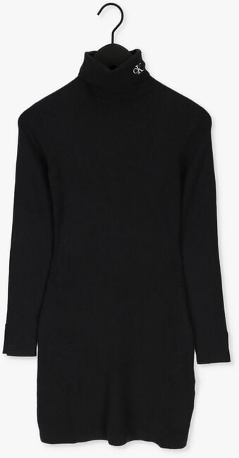Zwarte CALVIN KLEIN Mini jurk CK TIGHT SWEATER ROLL NECK DRESS - large
