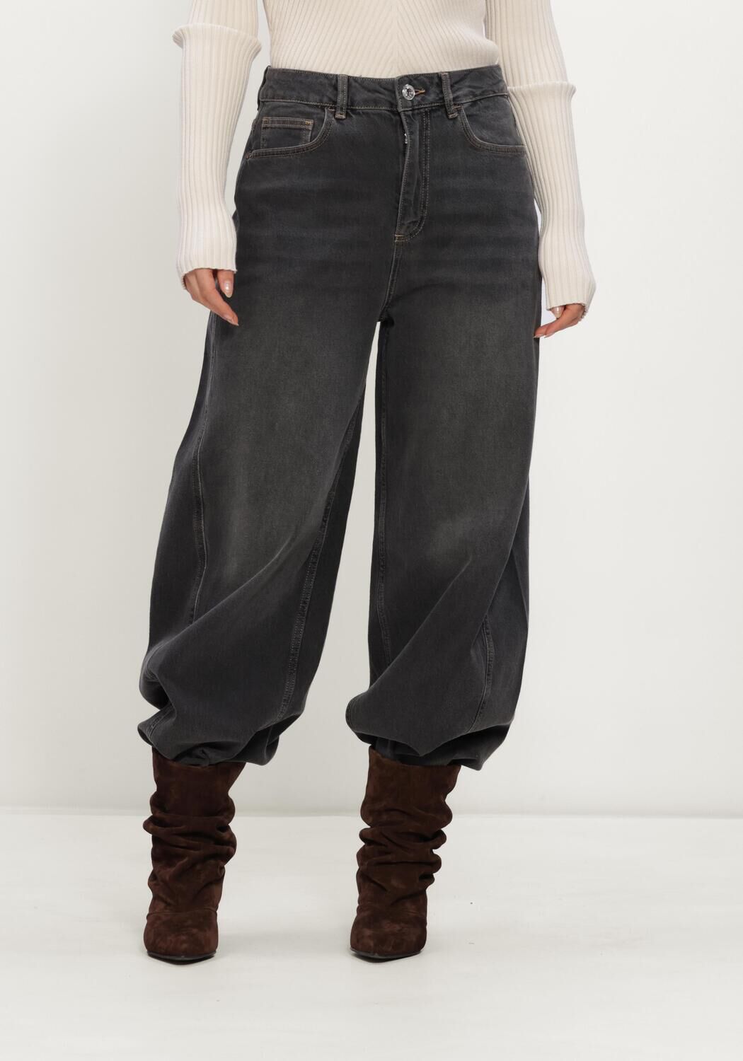 MOS MOSH Wide jeans MMCINDY DRACIEL JEANS Gris fonc&eacute; - large