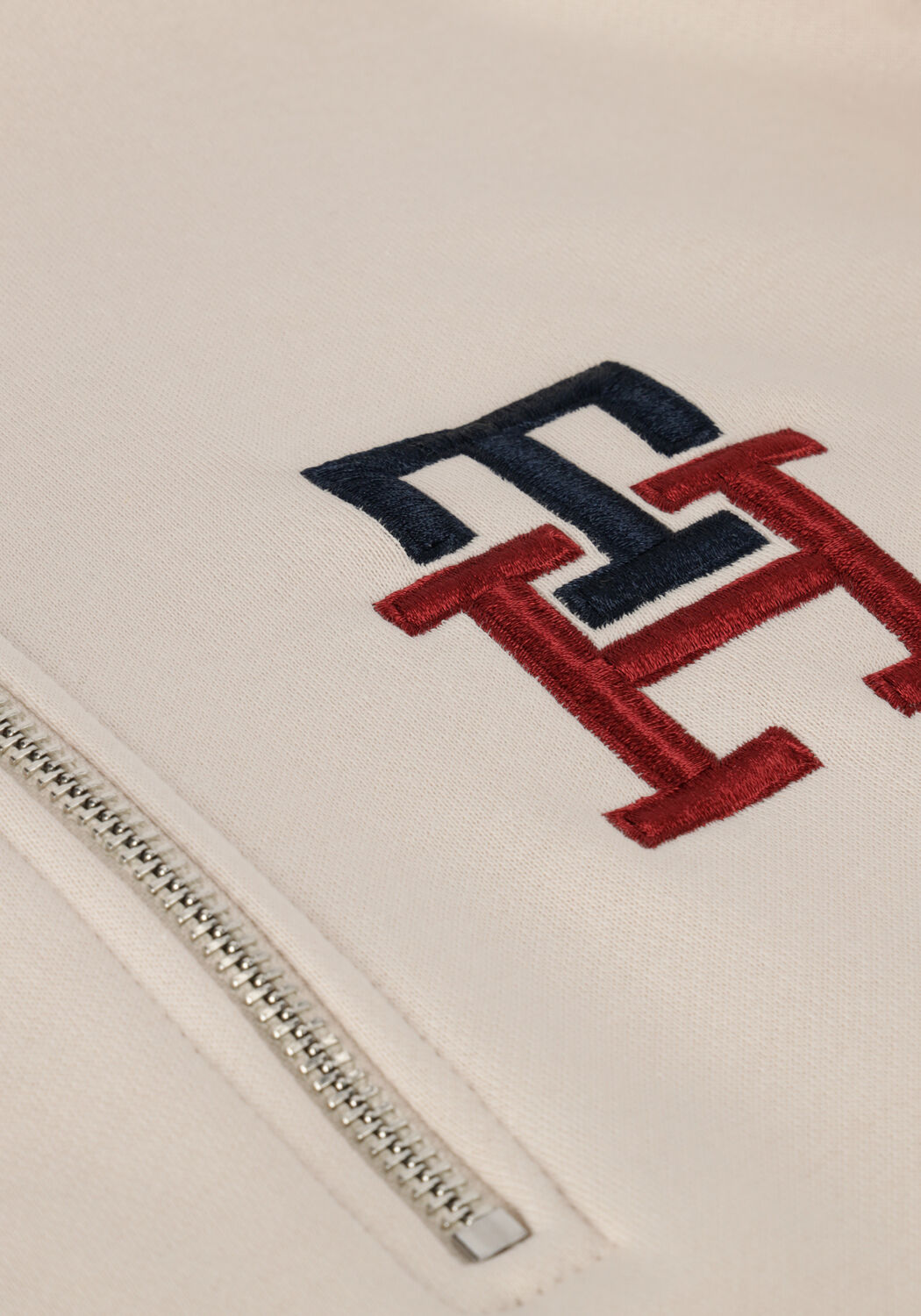 TOMMY HILFIGER Pull ESSENTIAL MONOGRAM HALF ZIP Blanc - large