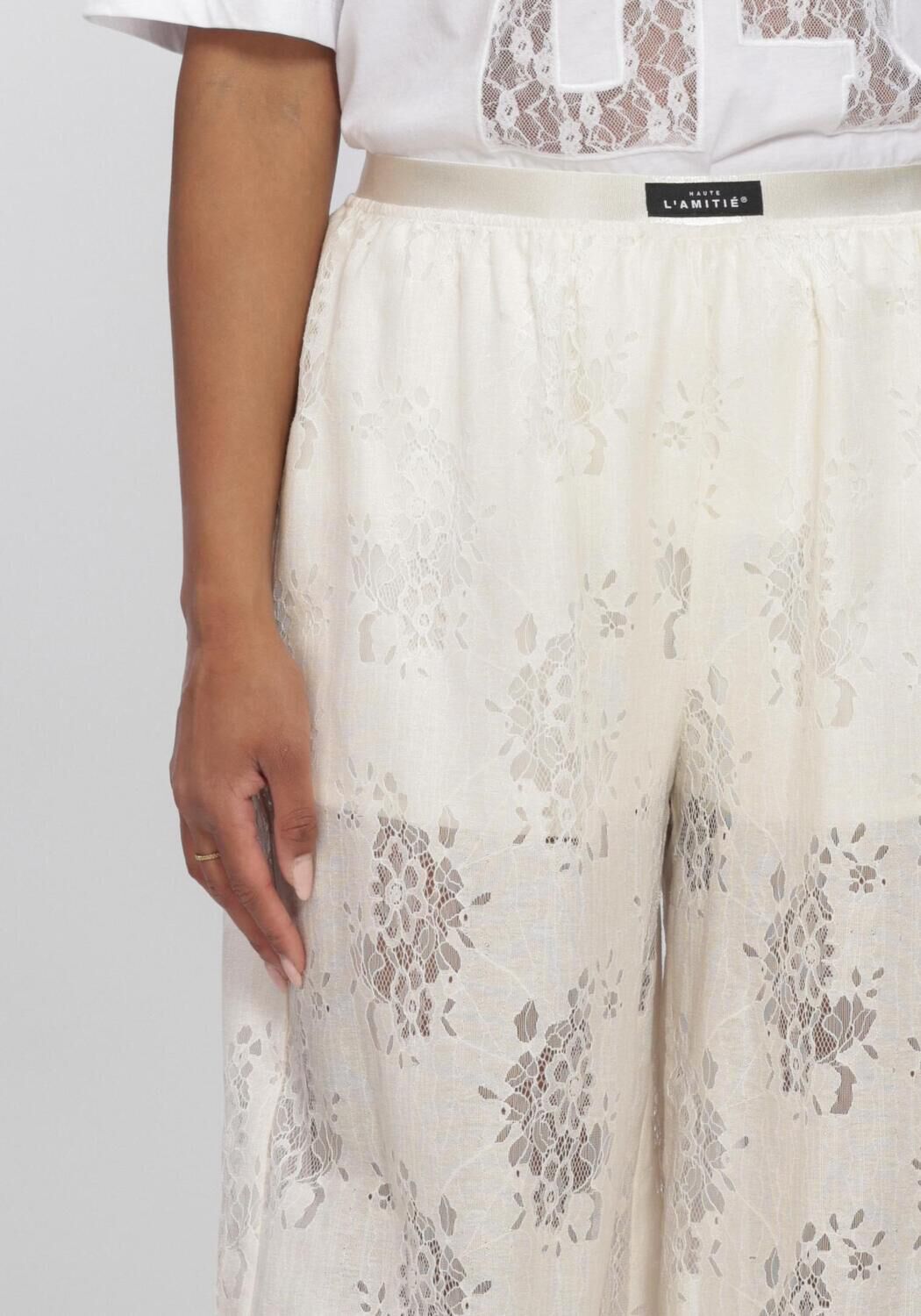 HAUTE L'AMITI&Eacute; BELLA LACE HAREM TALL PANT Pantalons Blanc - large