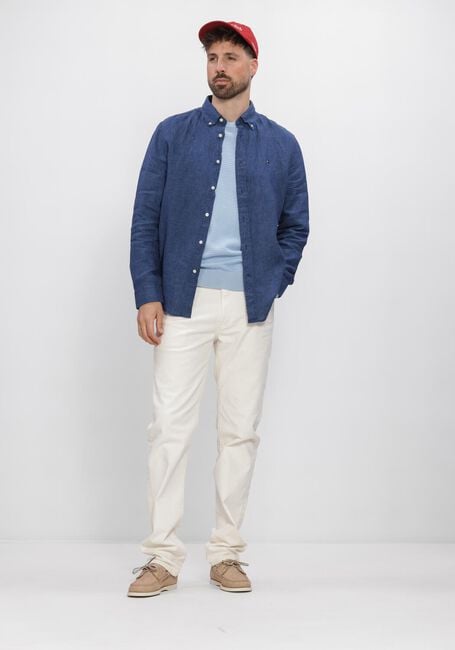 Donkerblauwe TOMMY HILFIGER Casual overhemd PIGMENT DYED LI SOLID RF SHIRT - large