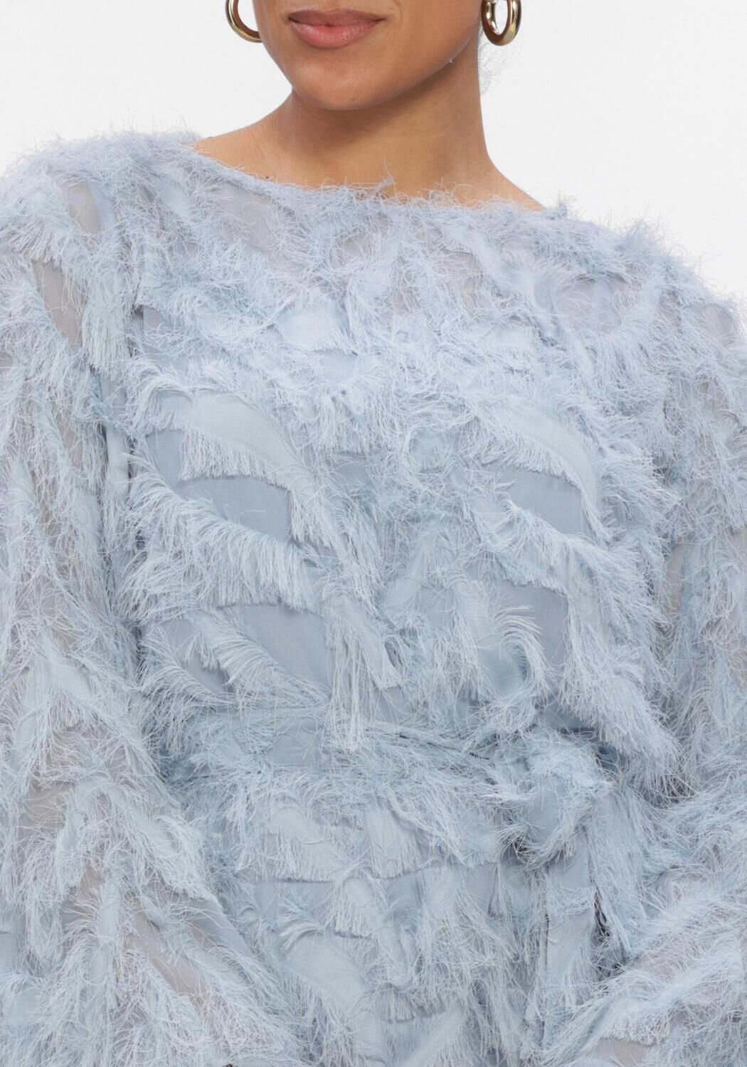 Blauwe SELECTED WOMEN Mini jurk SLFMYLINE RELAXED LS BOAT NECK - large