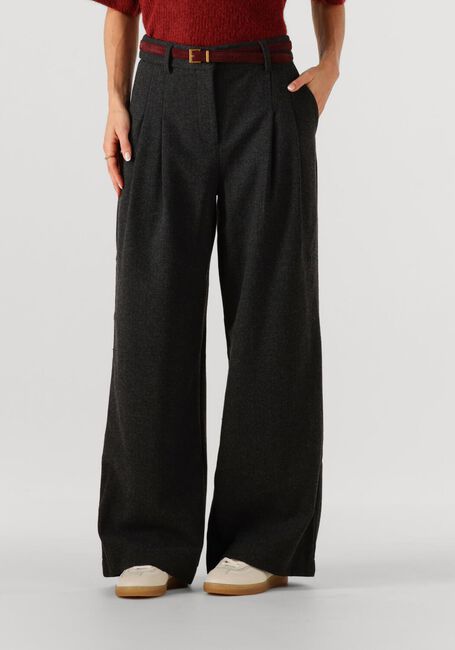 Donkergrijze MSCH COPENHAGEN Wijde broek MSCHSEBA HW PANTS - large