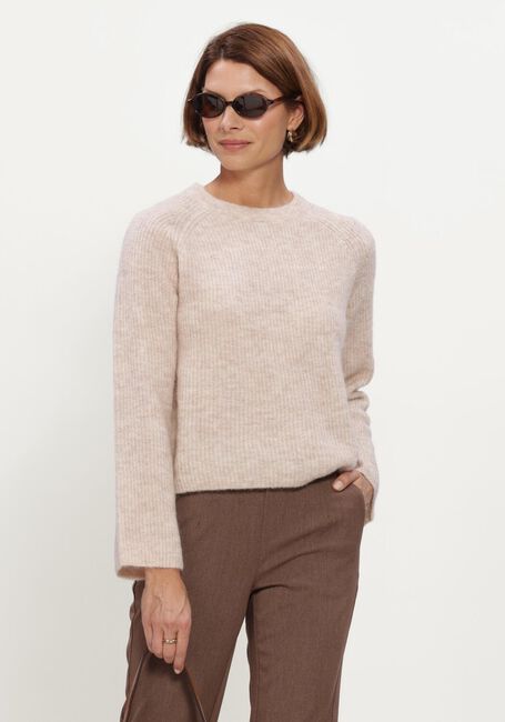 Beige OBJECT Trui OBJAGATE O-NECK L/S KNIT PULLOVER NOOS - large