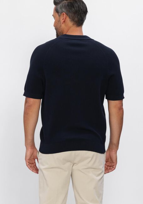 PROFUOMO Polo POLO OPEN COLLAR RIB Bleu fonc&eacute; - large