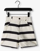 CARLIJNQ Pantalon court STRIPES BLACK - LOOSE FIT SHORTS en blanc - medium