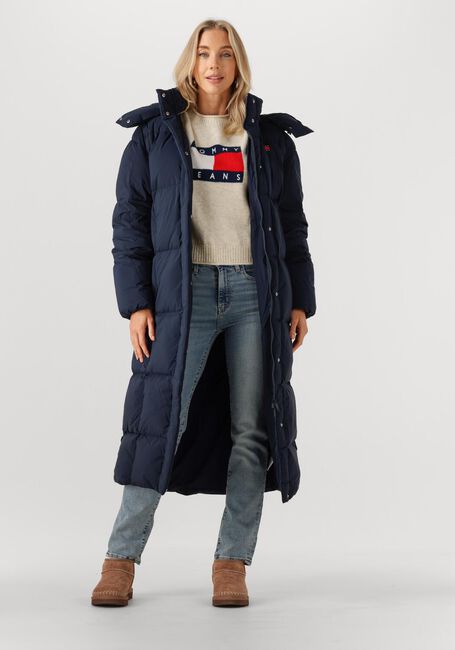 Donkerblauwe TOMMY JEANS Gewatteerde jas TJW ALASKA GRID DWN MXI COAT EXT - large