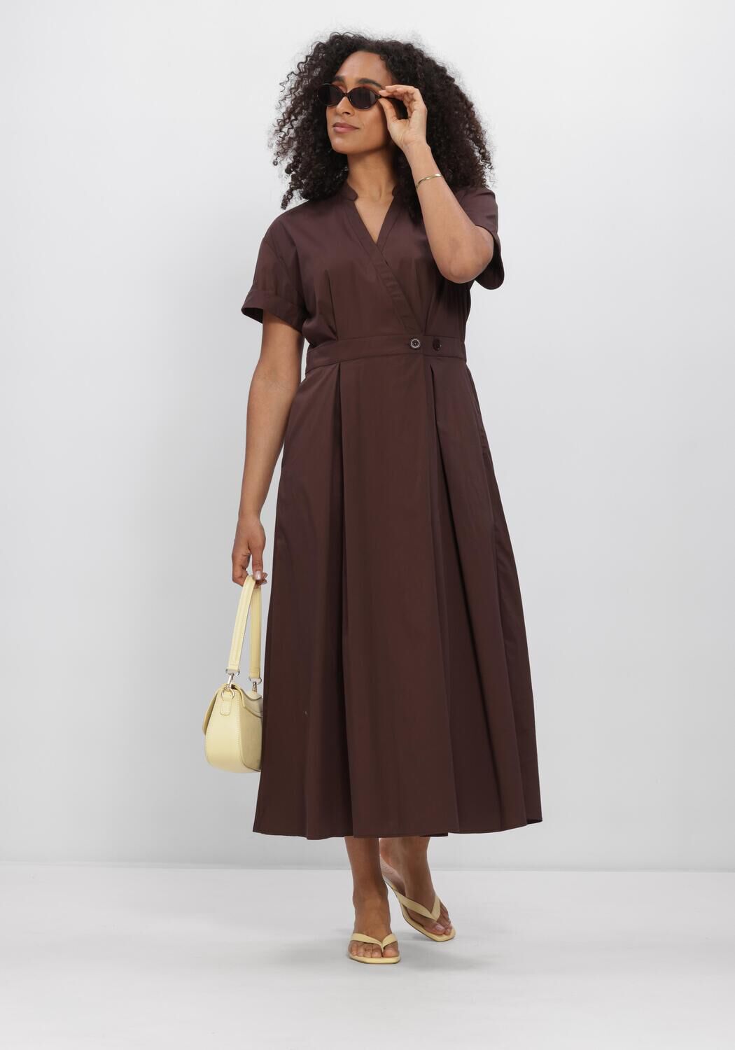 CO'COUTURE Robe midi ELARACC WRAP SS DRESS en marron - large