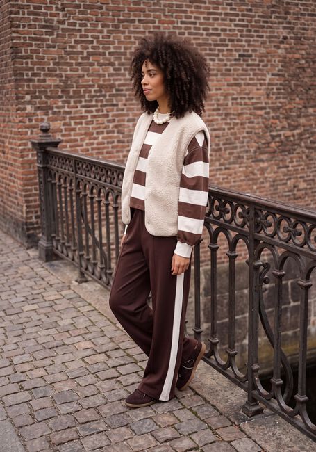 CATWALK JUNKIE Pantalon large TRACKSUIT TROUSERS WITH PIPING en marron - large