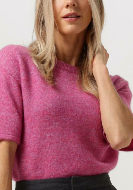 Roze SELECTED FEMME T-shirt SLFMALINE-LILIANA 2/4 KNIT O-NECK - large