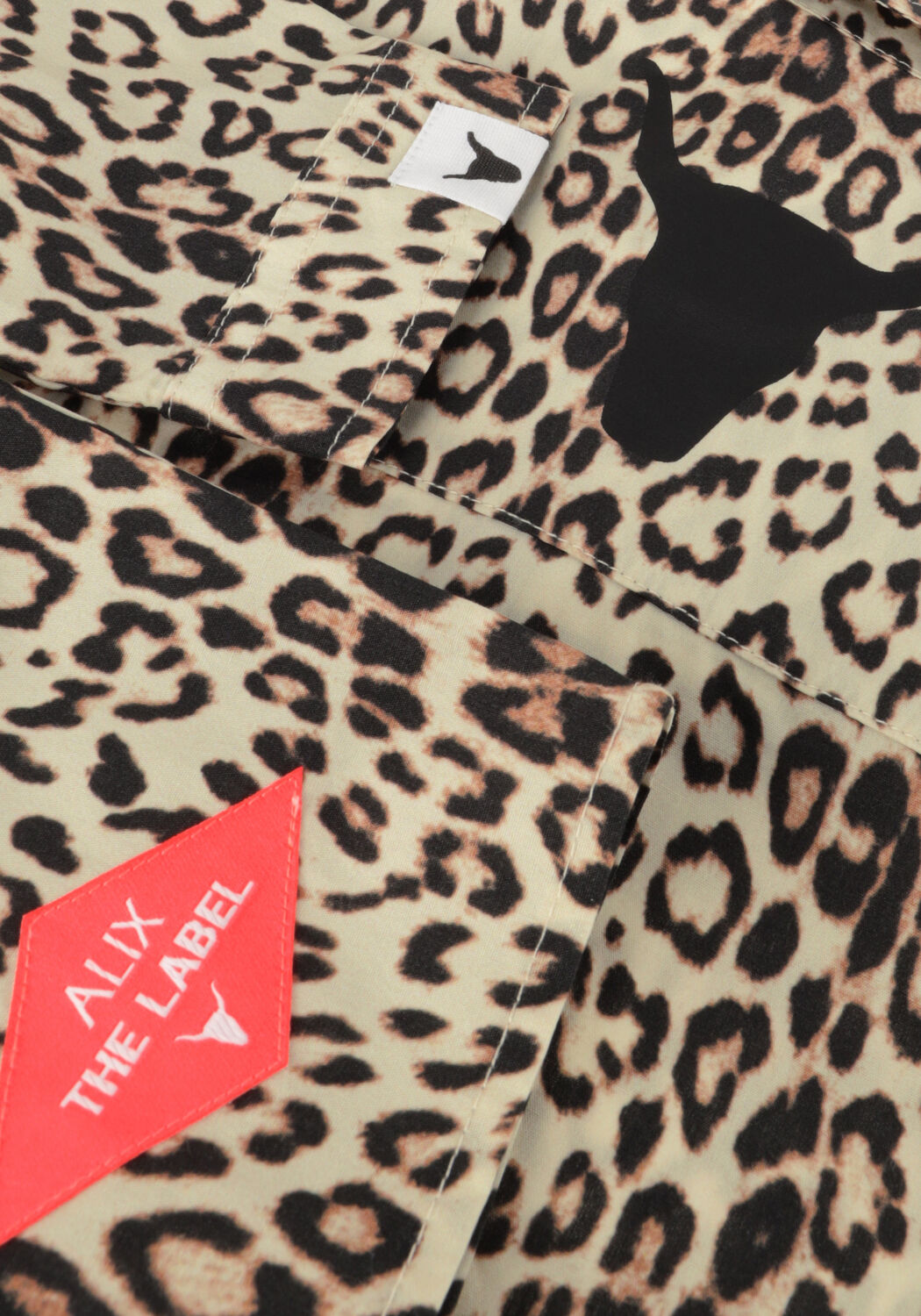 ALIX MINI WOVEN LEOPARD CROPPED BLOUSE Blouses en marron - large