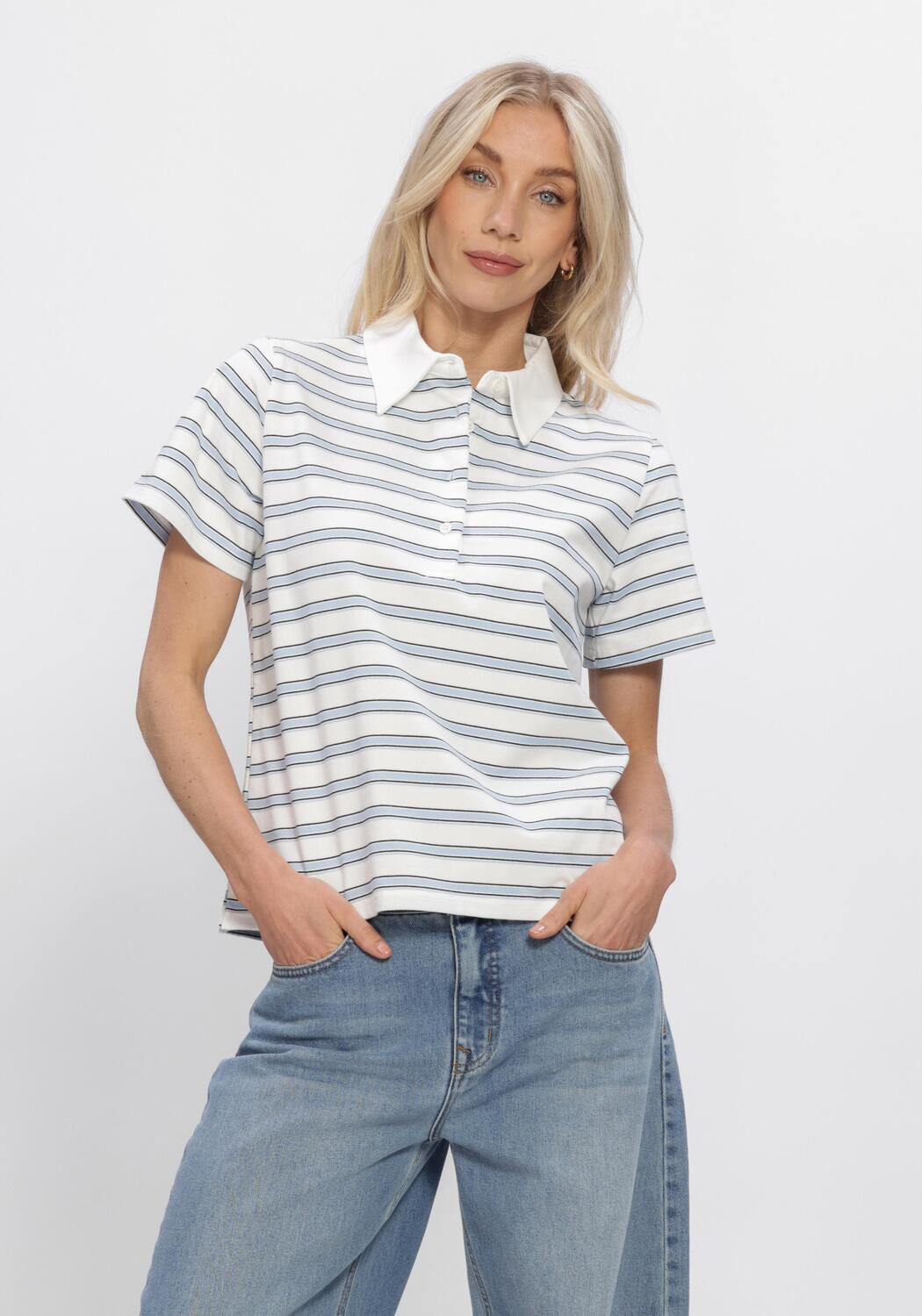 Witte MY ESSENTIAL WARDROBE Tops & T-shirts MWASLA POLO TEE - large