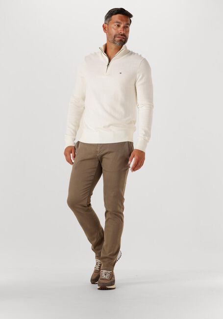 Ecru TOMMY HILFIGER Trui PIMA ORG CTN CASHMERE ZIP MOCK - large