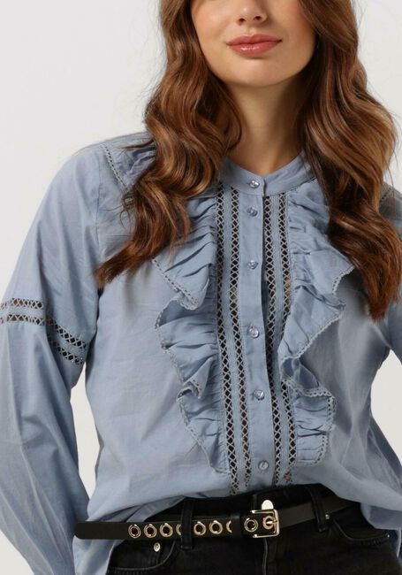 Lichtblauwe LOLLYS LAUNDRY  RIKSHAW SHIRT - large