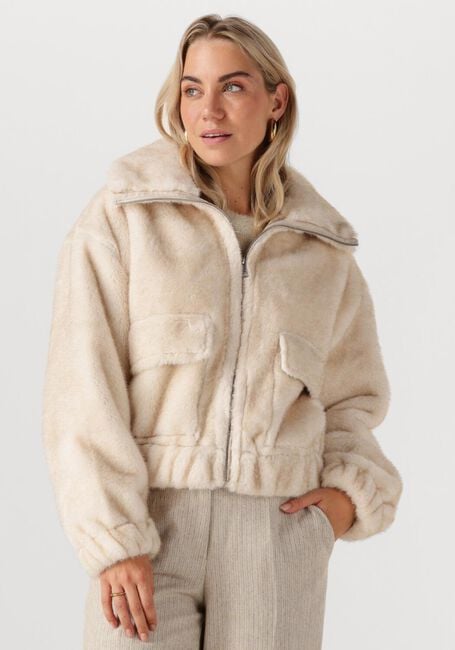 SIMPLE Manteau Teddy WV-PI-FMINK-25-3 Écru - large
