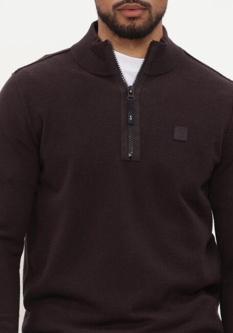 BUTCHER OF BLUE Pull CLIFDEN HALFZIP en marron - large