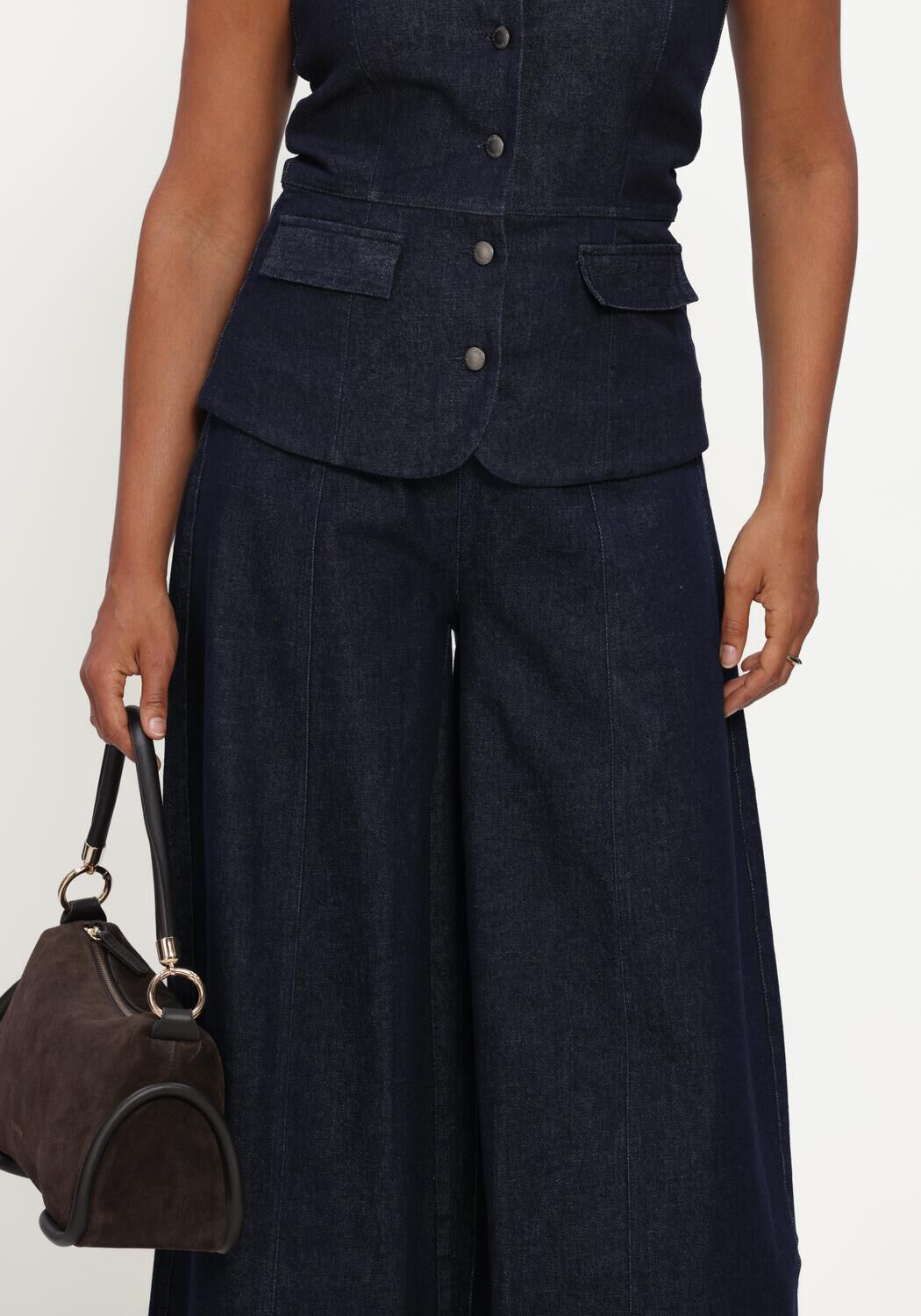 Donkerblauwe COPENHAGEN MUSE Wijde broek CMANNAIS-PANTS - large