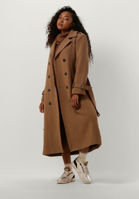 Bruine SELECTED FEMME  SLFHENRIKA WOOL TRENCH COAT - large