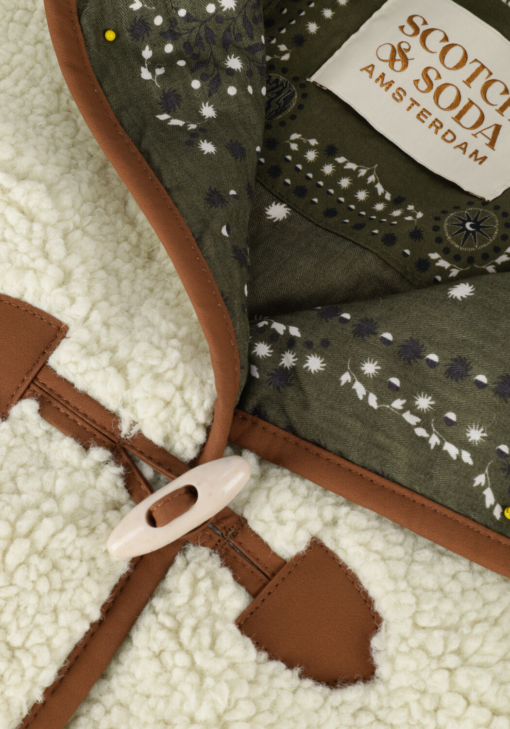 Gebroken wit SCOTCH & SODA Jack SHORT TEDDY JACKET - large