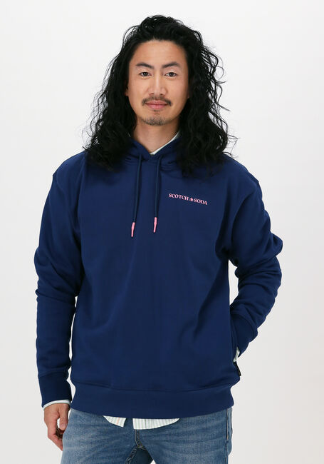 Donkerblauwe SCOTCH & SODA Sweater HOODED SWEATSHIRT IN ORGANIC C - large