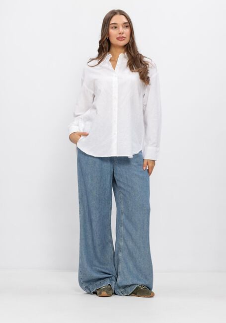 Witte SELECTED WOMEN  SLFCLEO OVERSIZE LINEN BLEND SHIRT - large