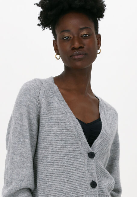 LEVETE ROOM Gilet REBECCA 1 CARDIGAN Gris clair - large