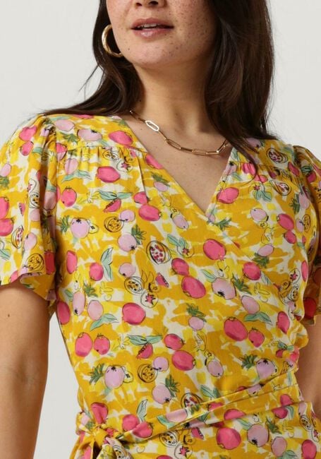 POM AMSTERDAM Robe midi DRESS 7307 en jaune - large